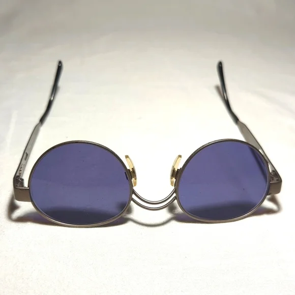Vintage Emporia Armani Sunglasses Silver Frame Gold Logo and Case